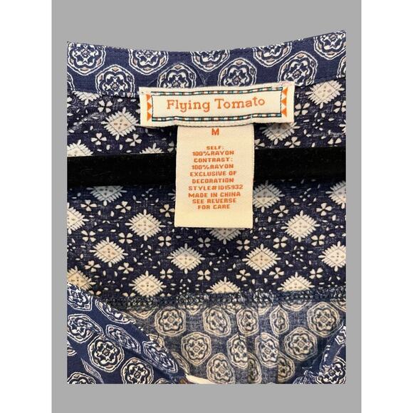 Anthropologie Flying Tomato Boho Dress Medium Blue - Picture 5 of 6